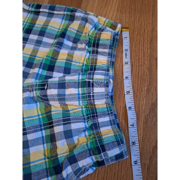 Carter's Boys Blue Green Yellow Plaid Elastic Waist 100% Cotton Shorts Size 4T - Picture 8 of 8